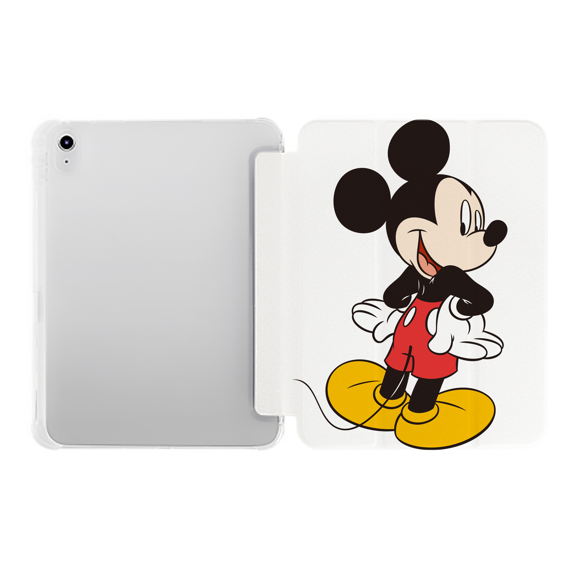 （画像用） ミッキーマウス Mickey Mouse IPad ケース ペン収納付き 三つ折りスタンド PUレザー×シリコン 対応機種9.5/10.5/10.9インチ
